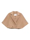 Max Mara Galea Double-breasted Cropped Jacket In Brown
