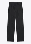 Max Mara Midnight Blue Trousers In Cotton Denim Effect In Blue