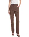 Max Mara Wide Leg High Waist Trousers With Front Crease In Brown