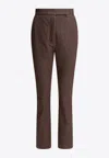 Max Mara Galizia Denim Effect Straight Pants In Brown