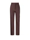 Max Mara Maxmara Women Galizia - Slim Fit Cotton Trousers In Brown