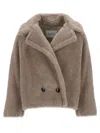 Max Mara Mxmcambusa Alpaca And Cashmere Fur Jacket In Gray