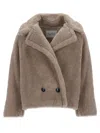 Max Mara Mxmcambusa Alpaca And Cashmere Fur Jacket In Neutral