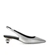 Max Mara Gallico Silver Slingback Pumps In Silver