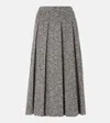 Max Mara Gallo Cotton And Wool-blend Midi Skirt In Black