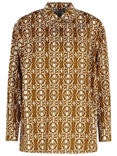 Max Mara 'gallura' Brown Cotton Shirt Women