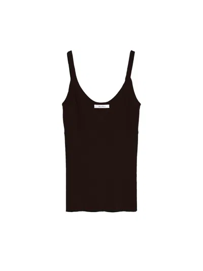 Max Mara Gallura Cashmere And Silk Top In Black