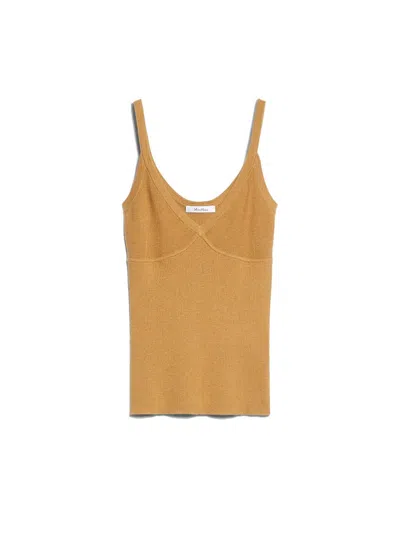 Max Mara Gallura Cashmere And Silk Top In Brown