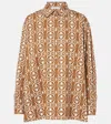 Max Mara Gallura Printed Cotton Shirt In Orange