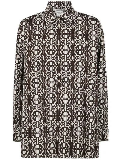 Max Mara Gallura Printed Oversized Shirt Clothing In White