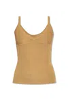 Max Mara Sleeveless Knitted Top In Beige