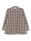 Max Mara Shirt Cotton Geometric Pattern In Brown