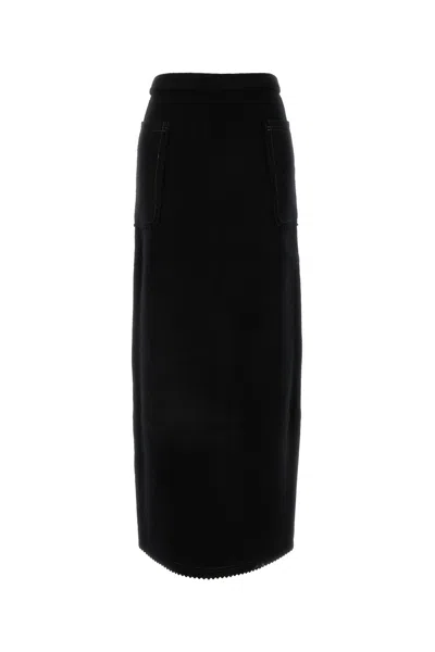 MAX MARA GONNA GALOSCE IN MISTO LANA NERA DONNA