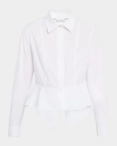 Max Mara Gamma Button-down Peplum Shirt