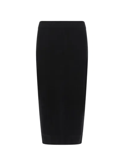 Max Mara Gamma Knit Midi Skirt In Black