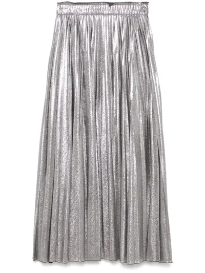 Max Mara Gamma Midi Skirt In Metallic
