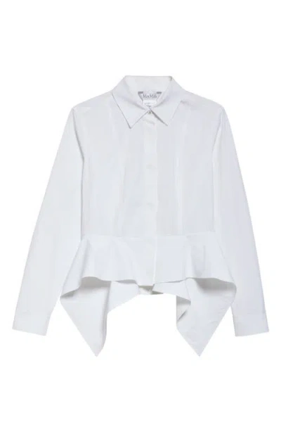 Max Mara Gamma Stretch Cotton Peplum Shirt