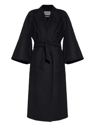 Max Mara Gange Belted Coat In Black