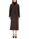 Max Mara Arco 1234 Chocolate Virgin Wool Coat In Black