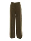 Max Mara Gardena Khaki Trousers In Green