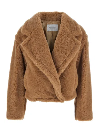 MAX MARA MAX MARA 'GARDONE' BEIGE JACKET WITH WIDE NOTCHED REVERS IN WOOL AND SILK WOMAN