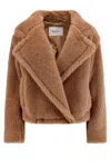Max Mara Gardone Cropped Teddy Bear Icon Coat In Cammello