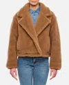 Max Mara Gardone Cropped Teddy Bear Icon Coat In Beige