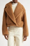 Max Mara Gardone Camel Hair And Silk Teddy Coat In Camel