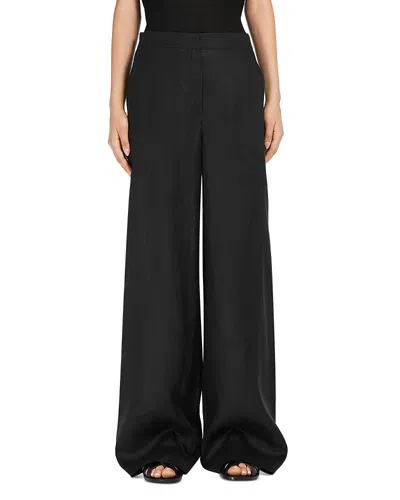 Max Mara Garibo Linen Pants In Black