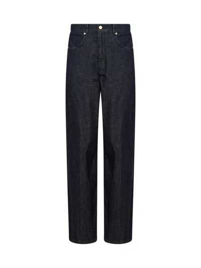 Max Mara Garment-dyed Indigo Denim Jeans In Blue