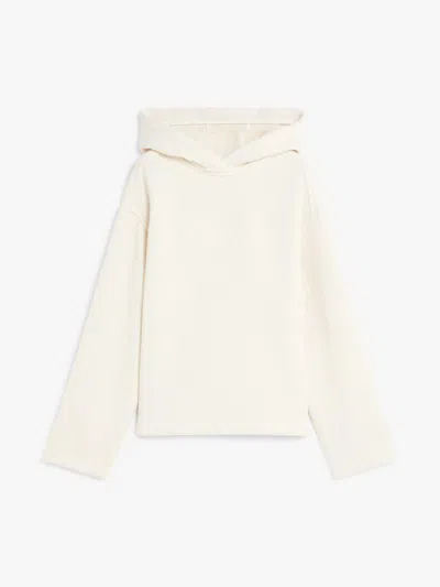 Max Mara Hooded Oversized Knitwear Ribbed Cuffs In Neutral