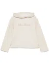 Max Mara Logo Cotton Hoodie With Classic Hood And Ribbed Finish In Multi