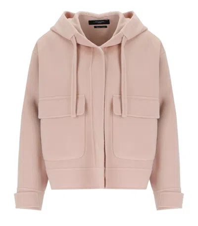 Max Mara Gary Pink Hooded Jacket In Multi