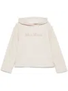 Max Mara Logo Cotton Hoodie With Classic Hood And Ribbed Finish In Multi
