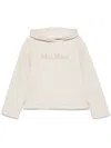 Max Mara Logo Cotton Hoodie With Classic Hood And Ribbed Finish In Multi