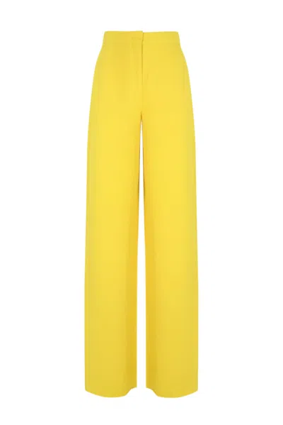 Max Mara Gary Viscose And Linen Trousers In Giallo