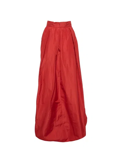 Pre-owned Max Mara Gathered Maxi Skirt In Red