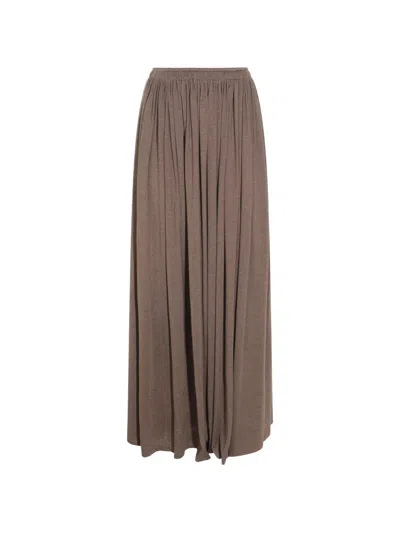 Max Mara Gathered Maxi Skirt In Brown