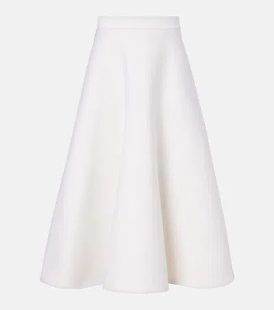 Max Mara Gathered Midi Skirt In White