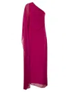 Max Mara Studio Vallet Silk Maxi Dress In Fuchsia