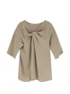 Max Mara Gathered Top In Neutral