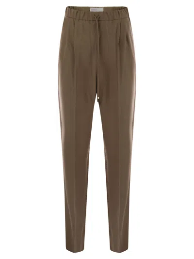 Max Mara Gatti Cashmere Drawstring Trousers In Brown