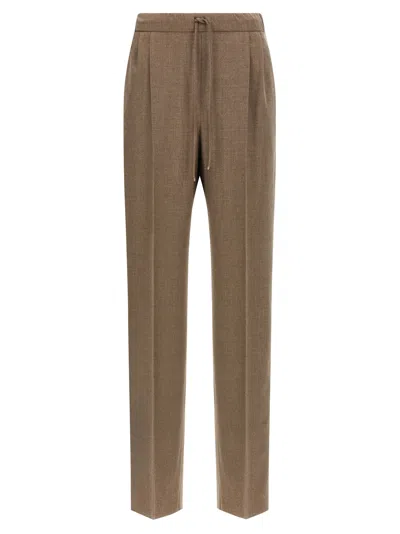 Max Mara Gatti Pants Gray In Brown