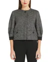 Max Mara Virgin Wool Blend Cropped Jacket In Black