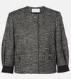 Max Mara Virgin Wool Blend Cropped Jacket In Black