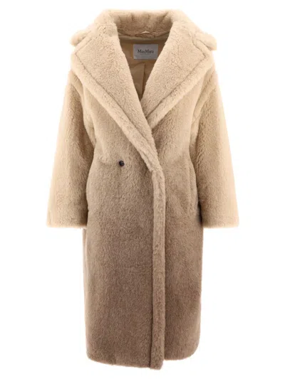 Max Mara Gatto Ombre Double-breasted Wool Coat In Beige