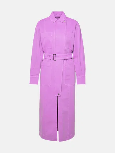 Max Mara 'gemona' Mallow Cotton Trench Coat In Liliac