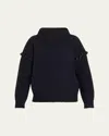 Max Mara Gene Crystal-shoulder Oversized Wool Sweater In Ultramarine
