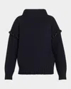Max Mara Gene Crystal-shoulder Oversized Wool Sweater In Ultramarine
