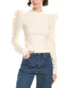 Max Mara Genero Ruffle Puff Sleeve Sweater In Neutral
